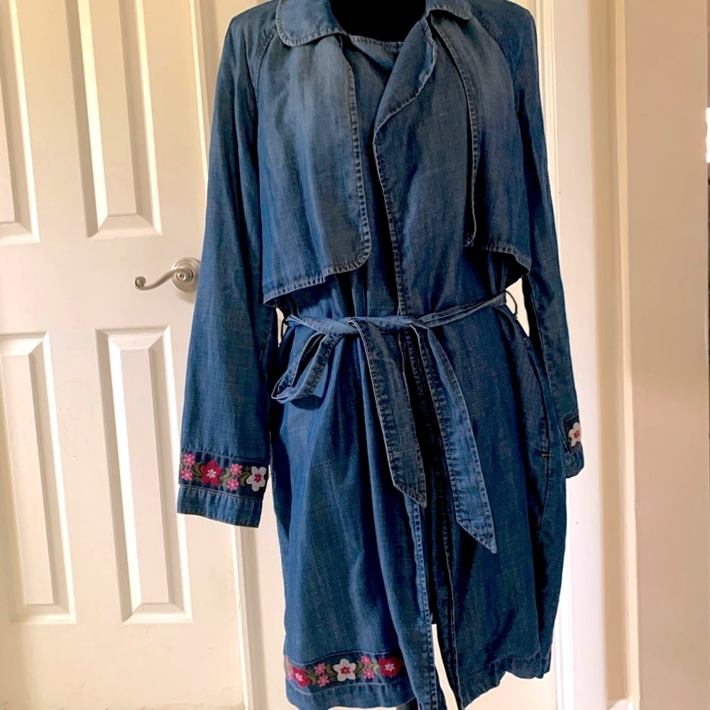 Denim jacket open front